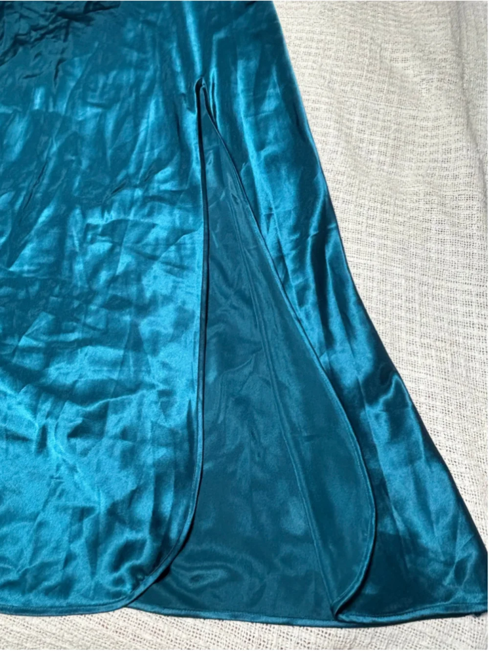 VTG Victoria's Secret Gold Label Teal Satin Lace Maxi Slip Dress Nightgown M EUC - Picture 10 of 14